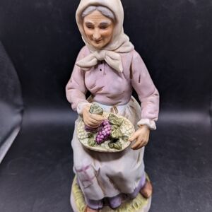 Vintage Homco Ceramic Figurine with Basket